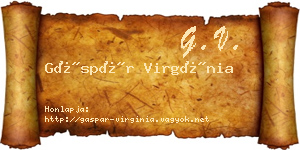 Gáspár Virgínia névjegykártya